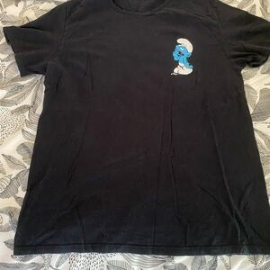 1990s Smurf Black Graphic T-Shirt